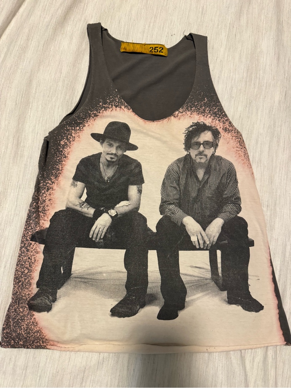 Custom made distressed Johnny Depp & Tim Burton tank